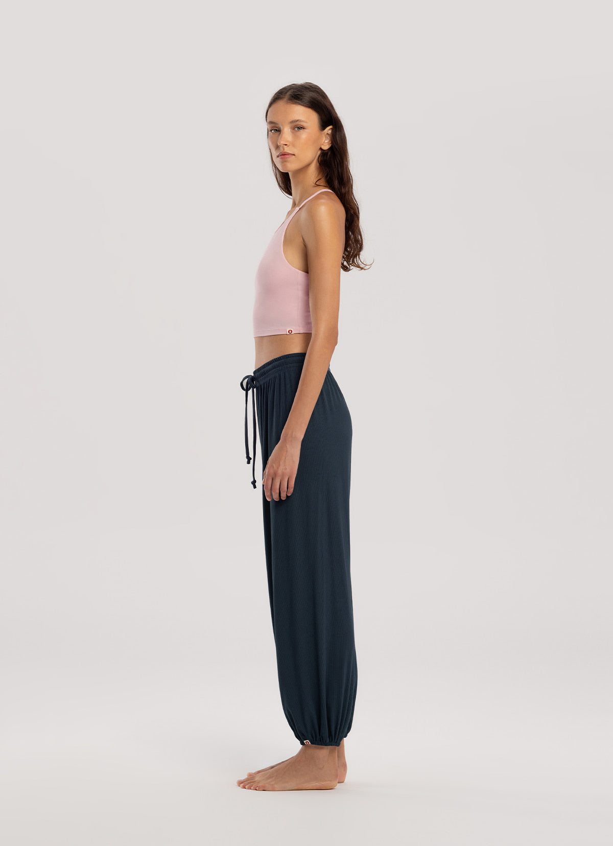 Rib jogger pants_Sea storm