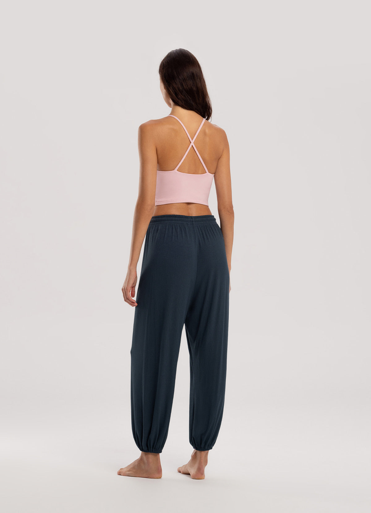 Rib jogger pants_Sea storm
