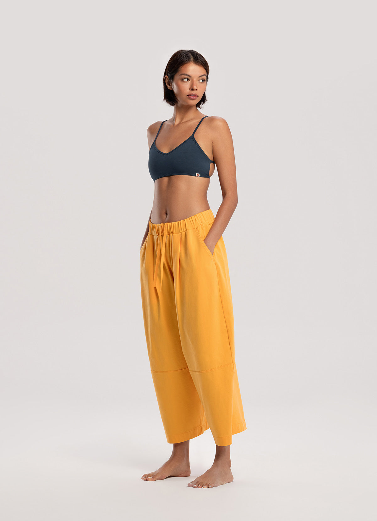 Wide panel pants (Unisex)_Marigold