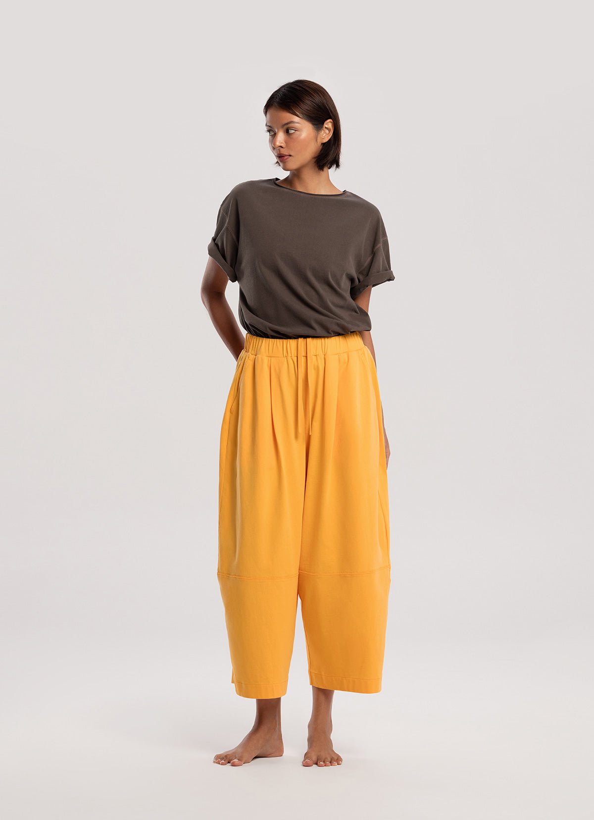Wide panel pants (Unisex)_Marigold