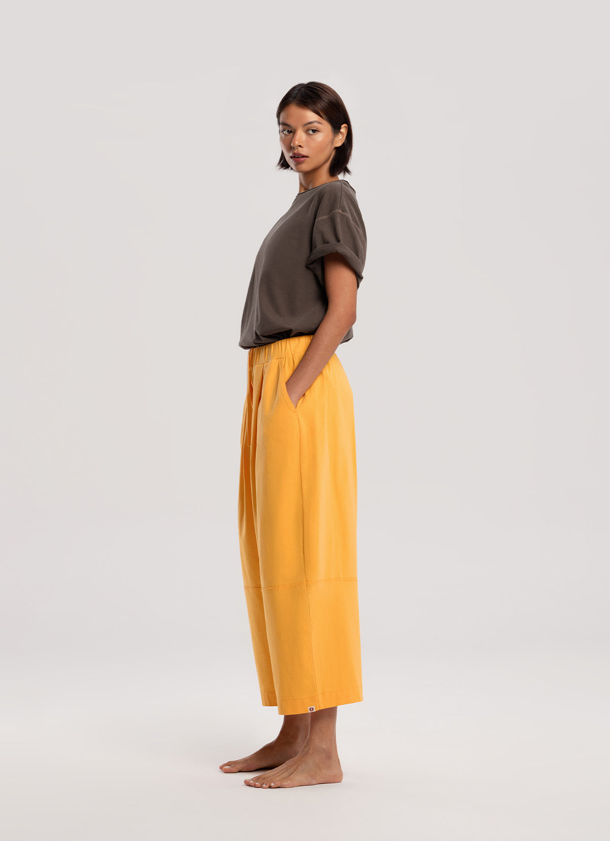 Wide panel pants (Unisex)_Marigold