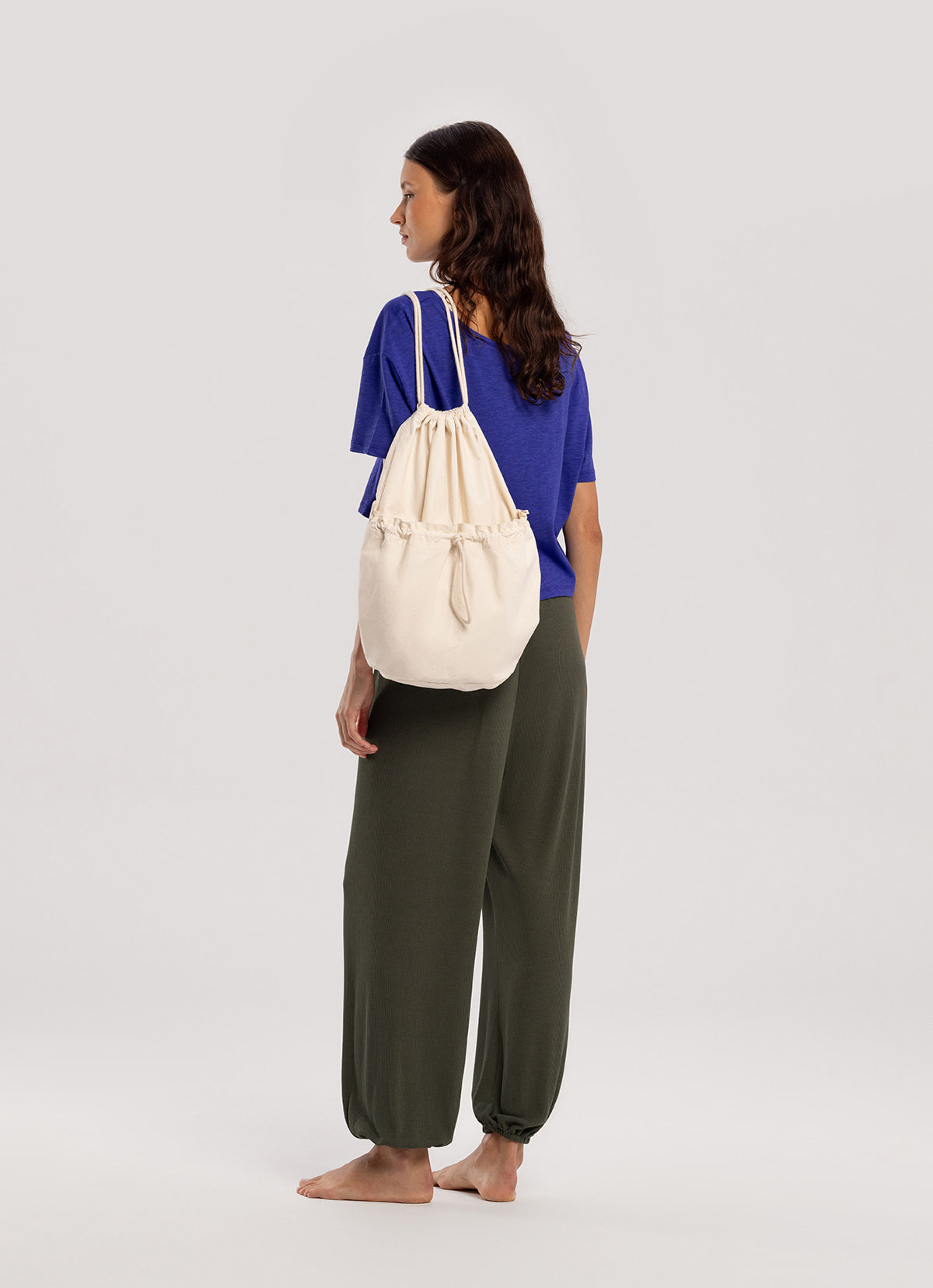 Rib jogger pants_Smokey Olive
