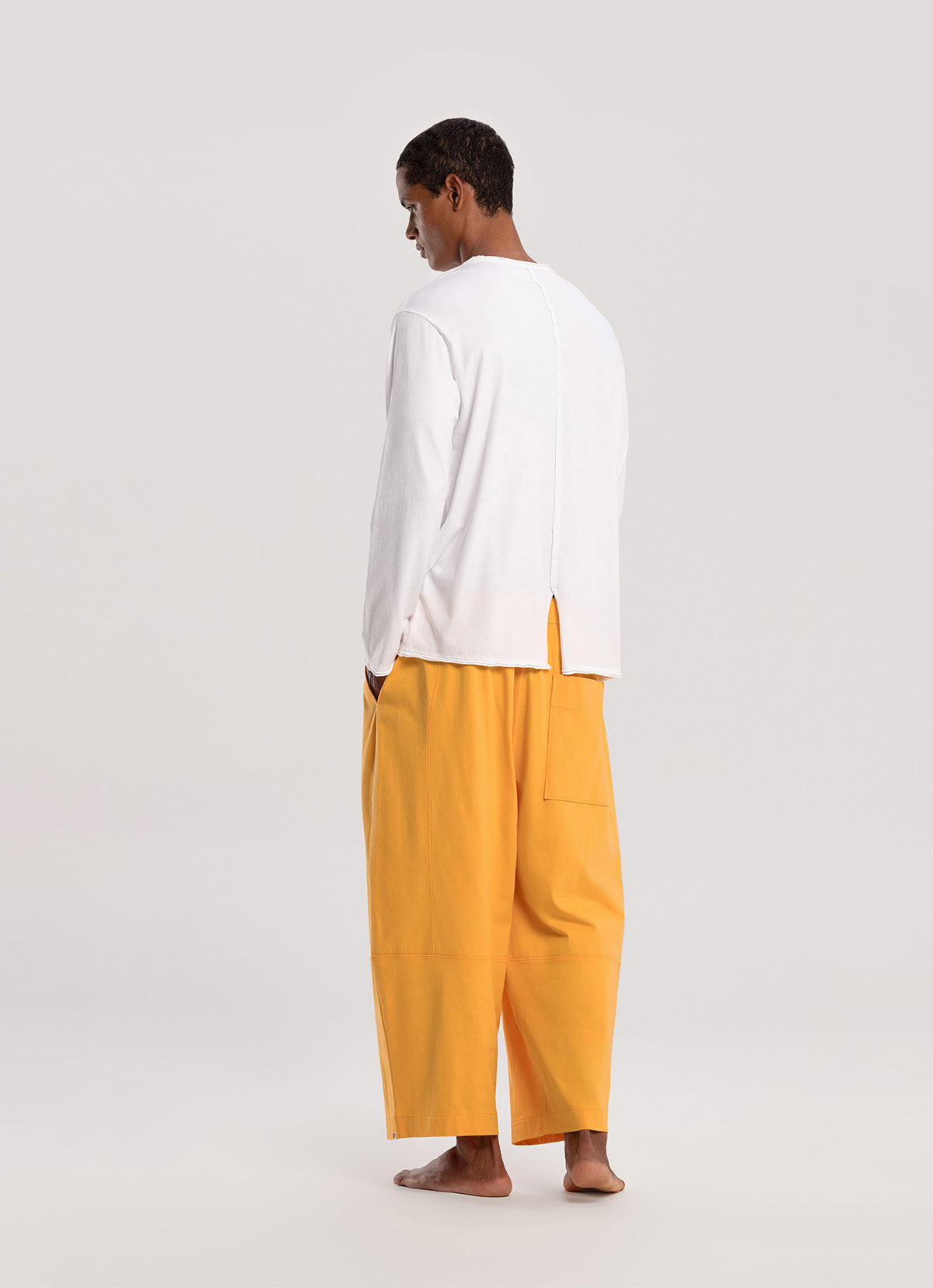 Wide panel pants (Unisex)_Marigold