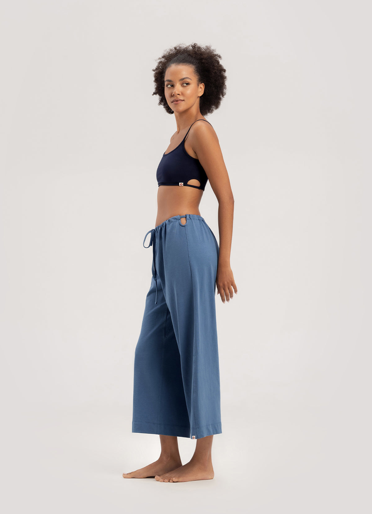 Side cut bra top_Evening Blue