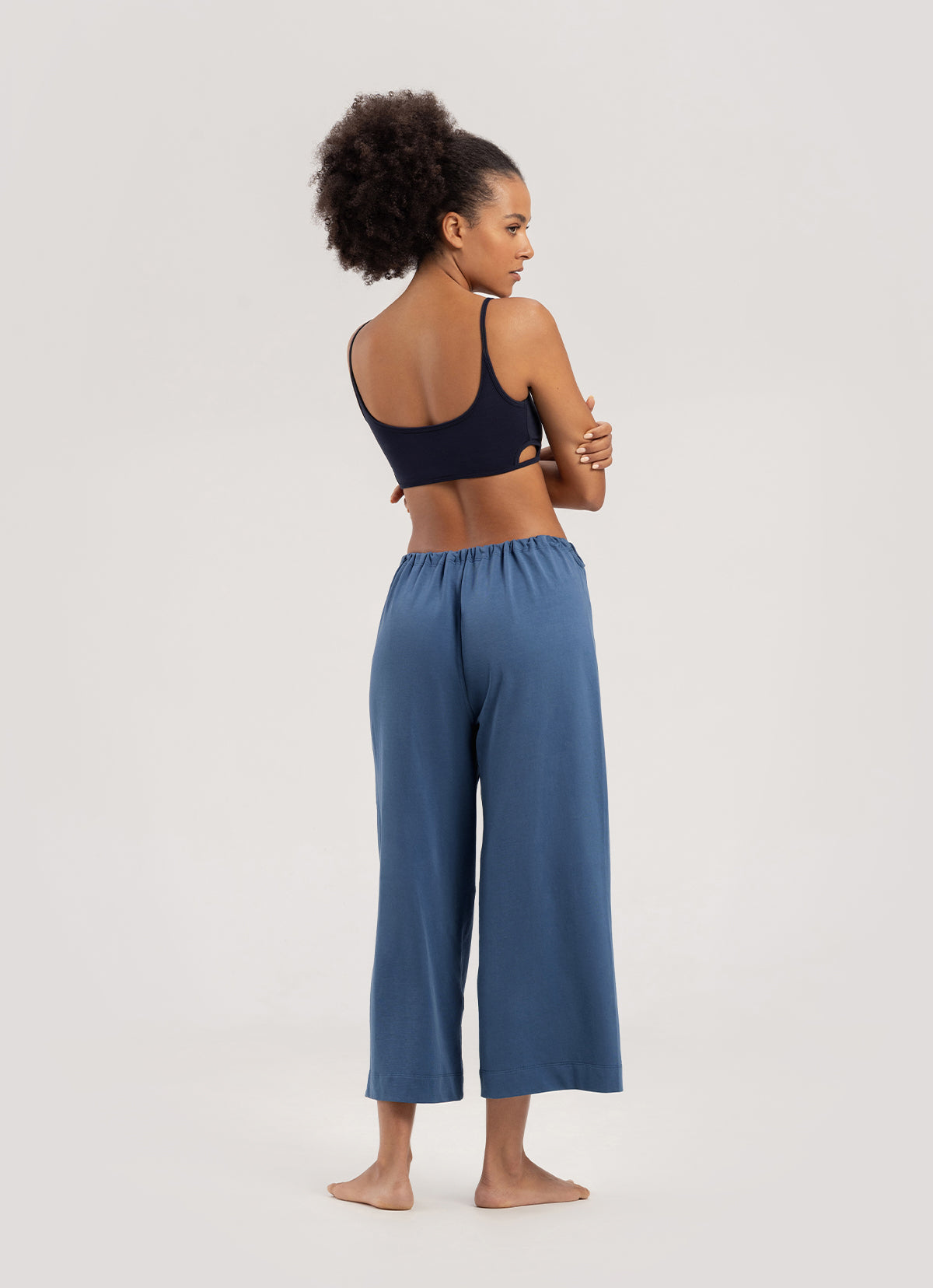 Side cut bra top_Evening Blue