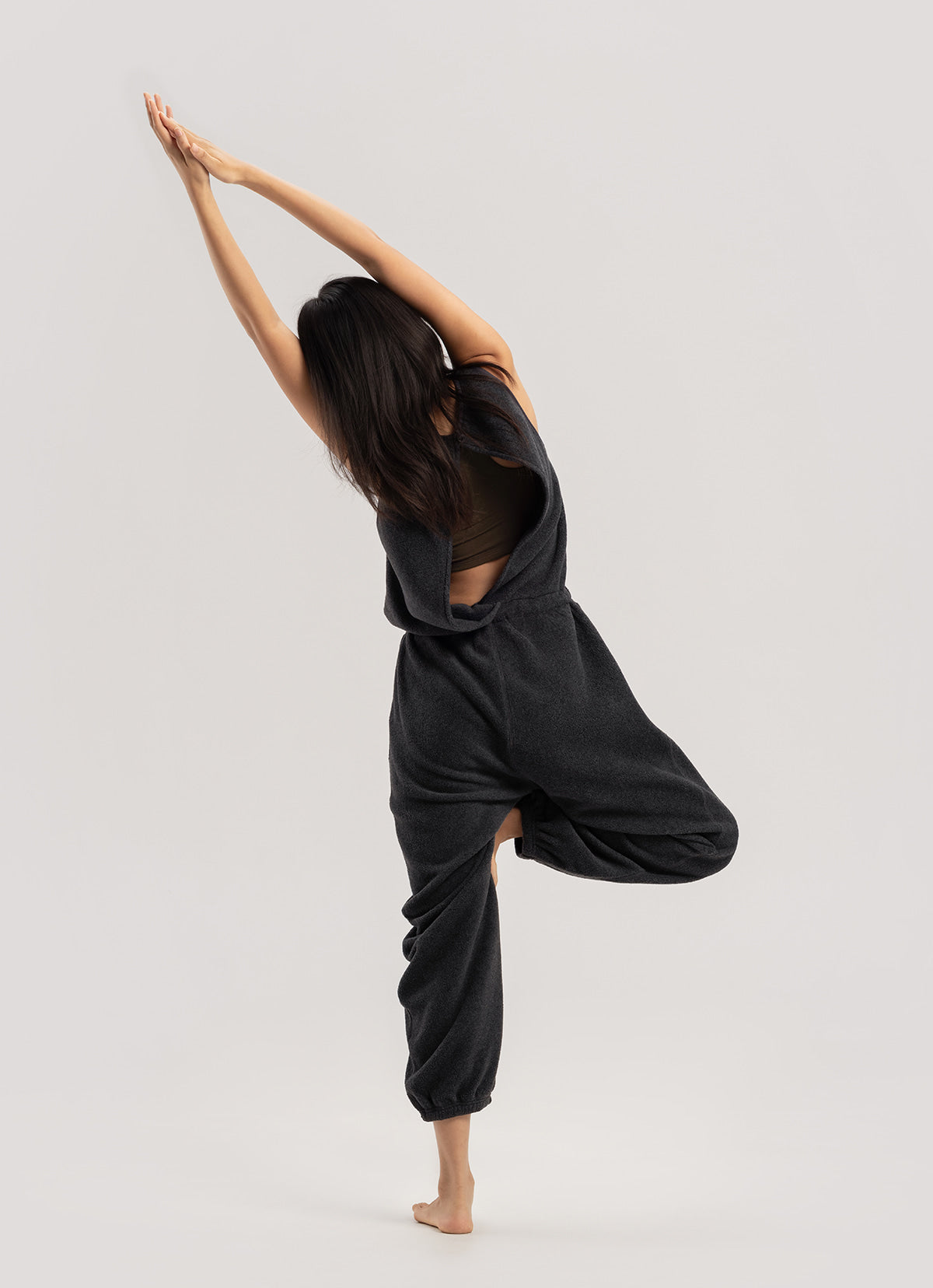 Fleece overalls_Melange Grey