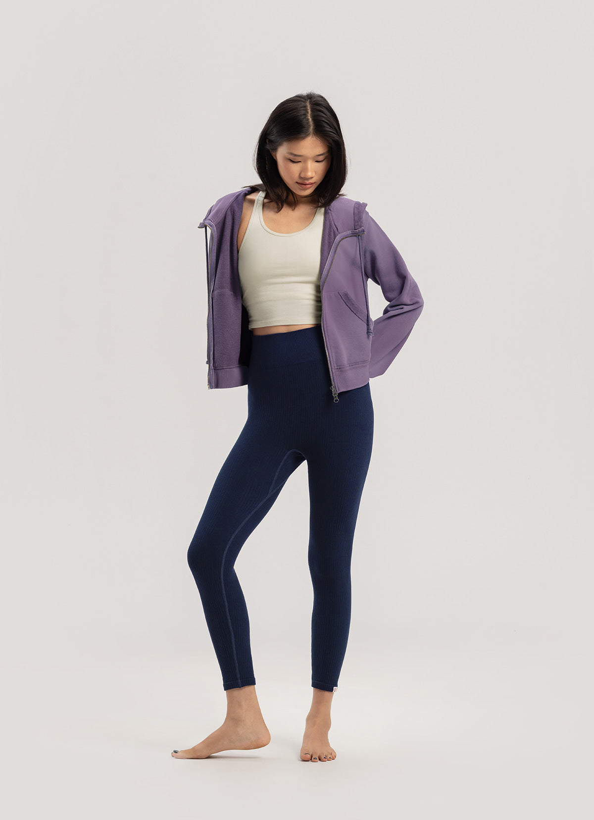 Fitted zip-up hoodie_dyed_Mulberry Purple