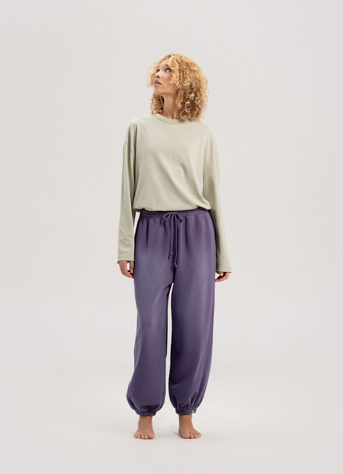 Diagonal jogger pants (Fall ver.)_dyed_Mulberry Purple