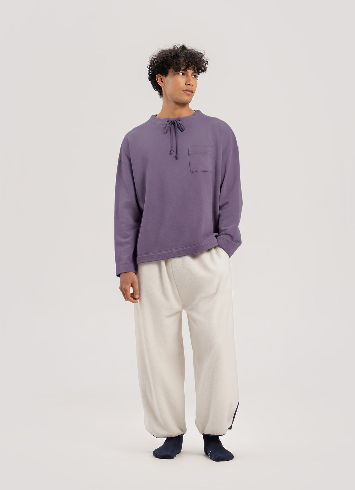 Button fleece pants (Unisex)_Turtledove