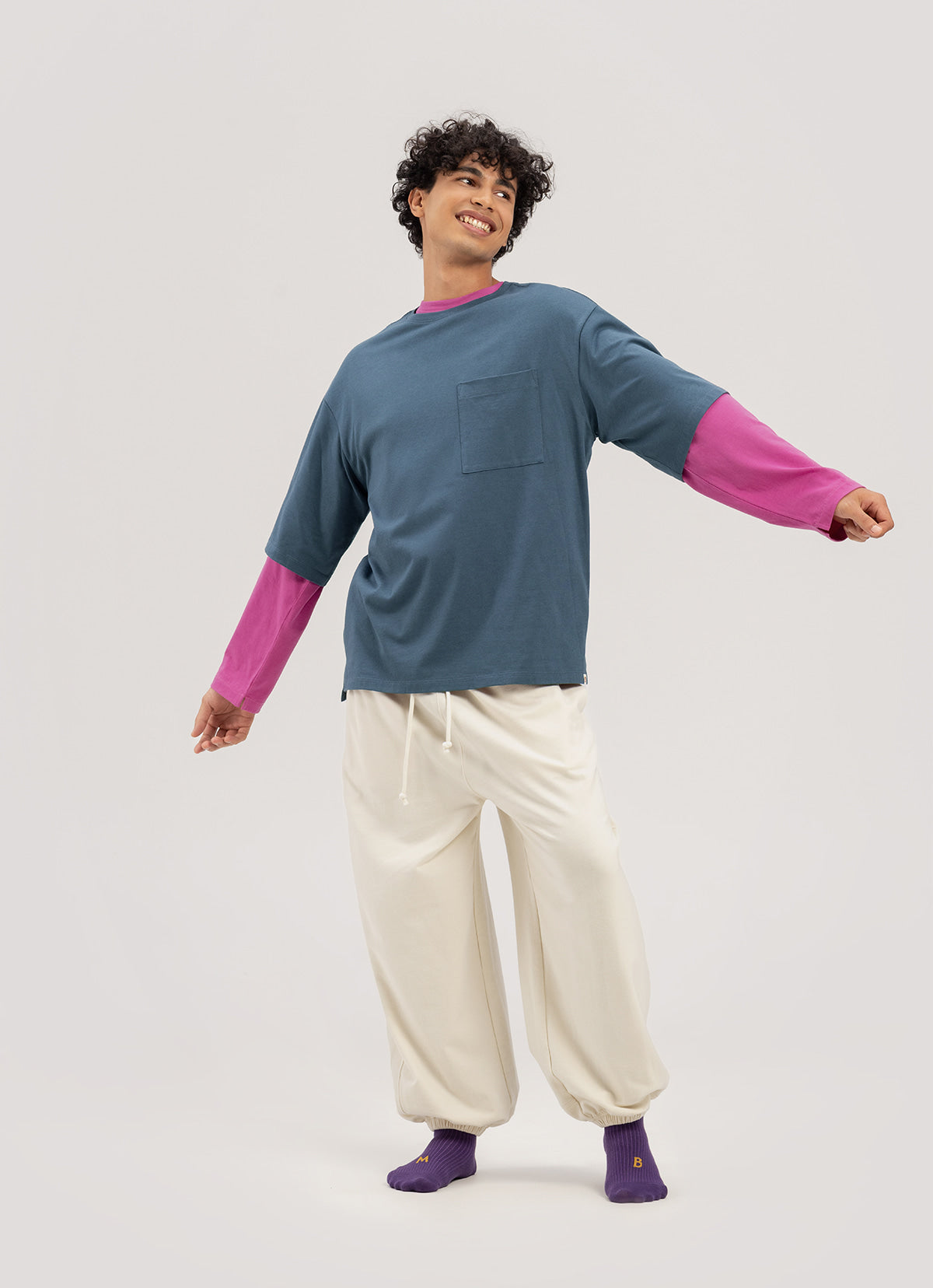 Diagonal jogger pants (Fall ver.)_Turtledove