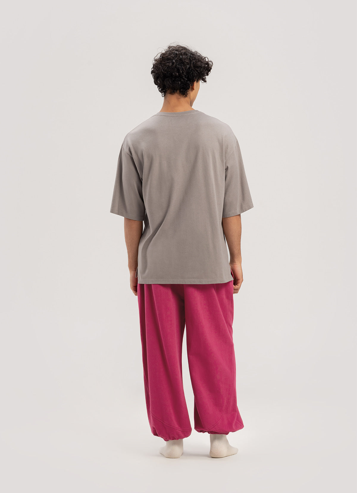 Diagonal jogger pants (Zurry ver.) (Unisex)_Red Bud