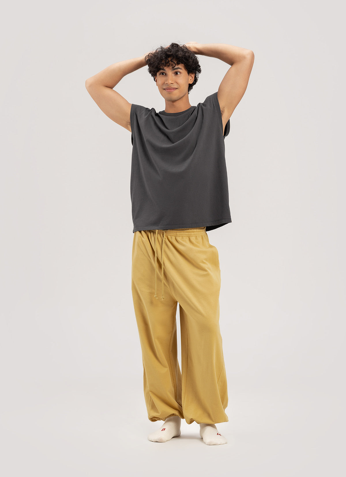 Diagonal jogger pants (Fall ver.)_Southern Moss