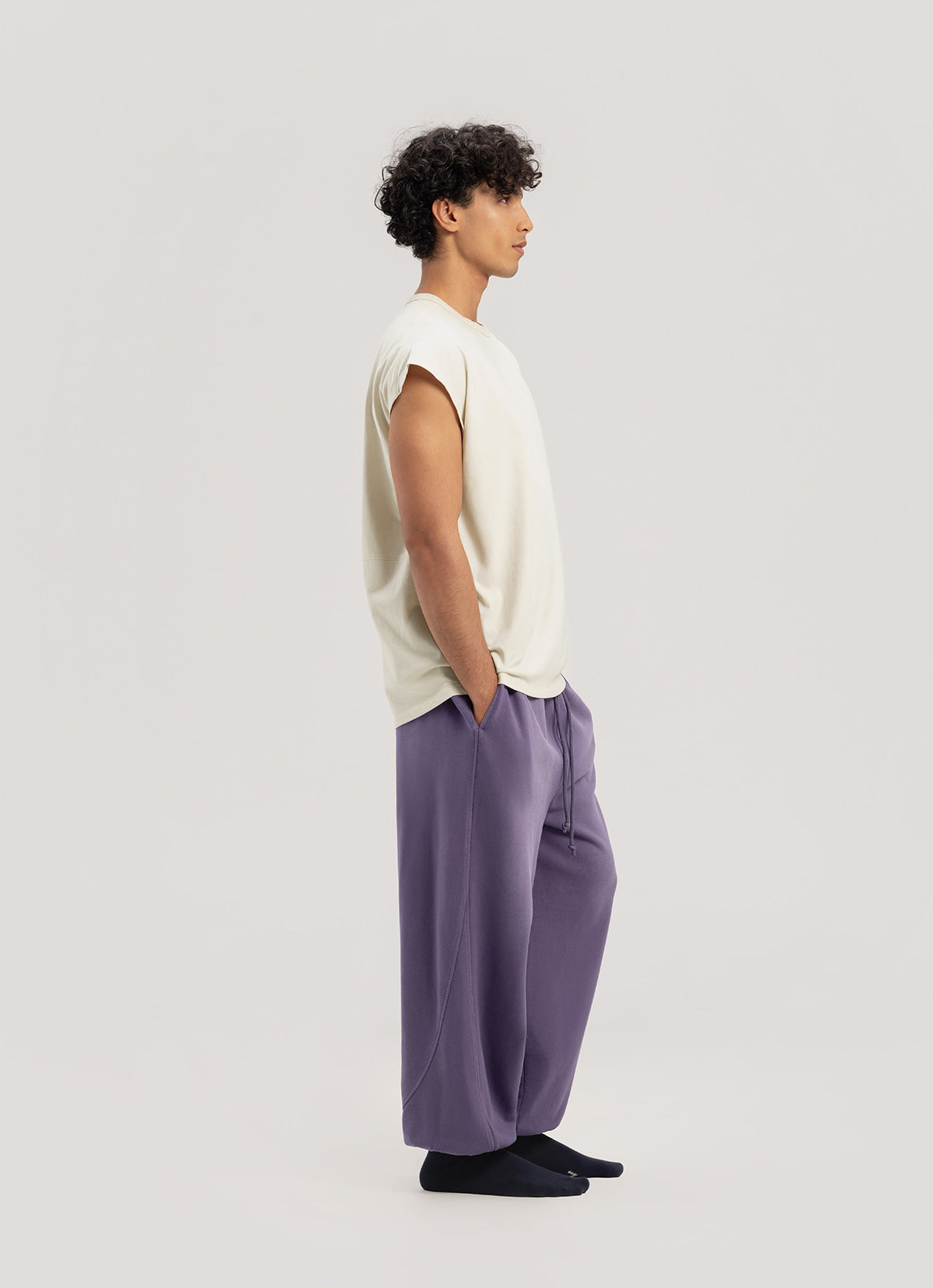 Diagonal jogger pants (Fall ver.)_dyed_Mulberry Purple