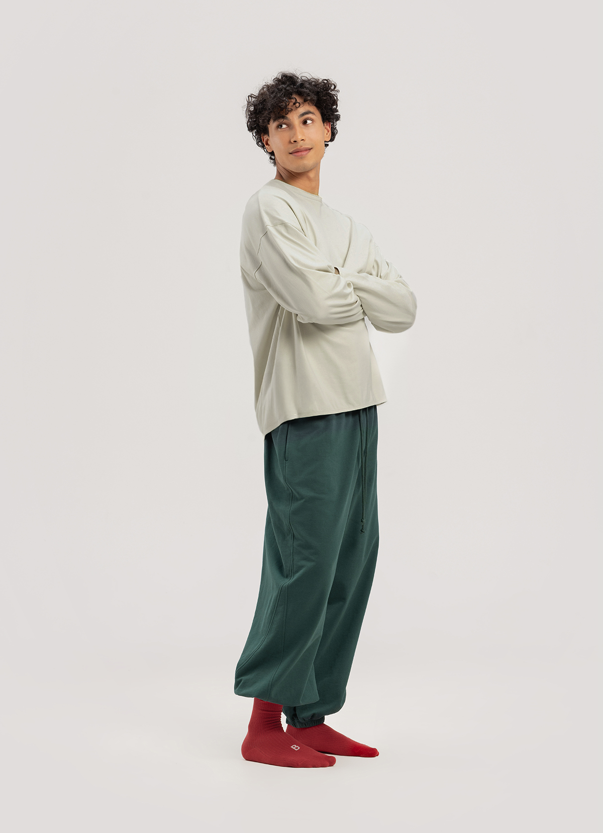 Diagonal jogger pants (Fall ver.)_Green Gables