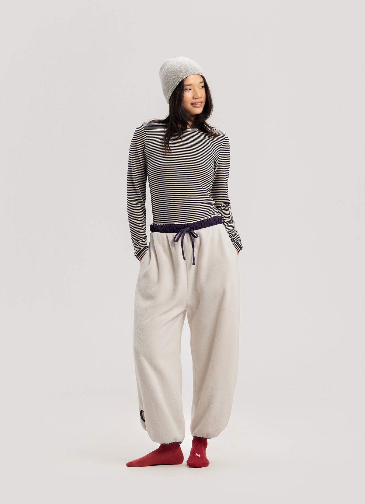 Button fleece pants (Unisex)_Turtledove
