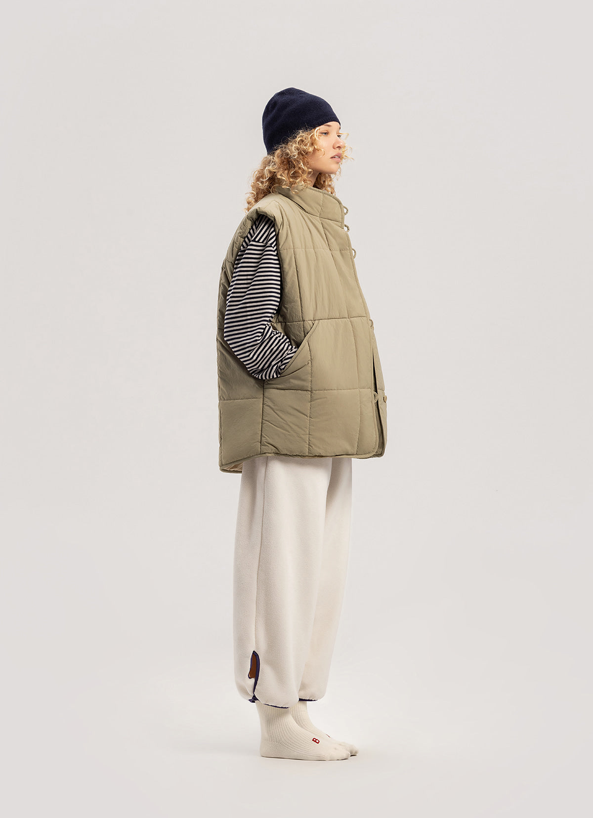 Button fleece pants (Unisex)_Turtledove