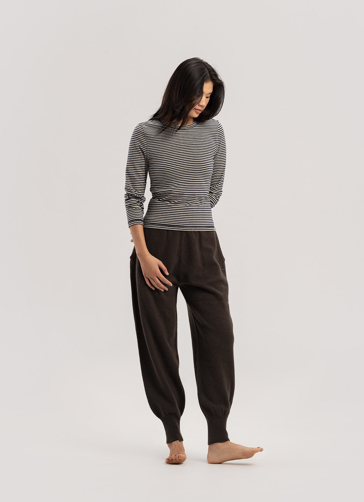 Slim knit jogger_Chocolate Plum