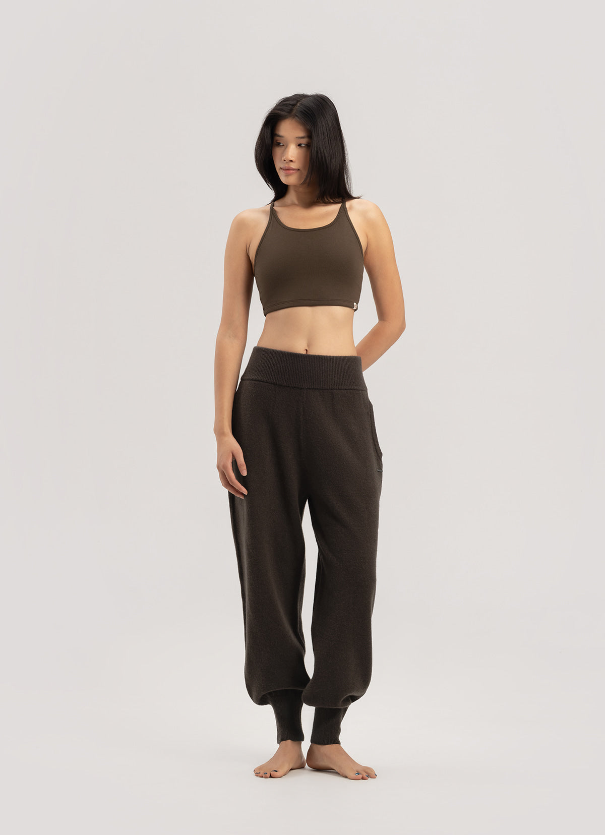Slim knit jogger_Chocolate Plum