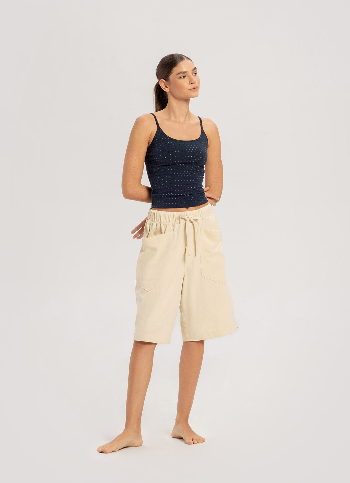 Topi bermuda pants (Unisex)_Bone White