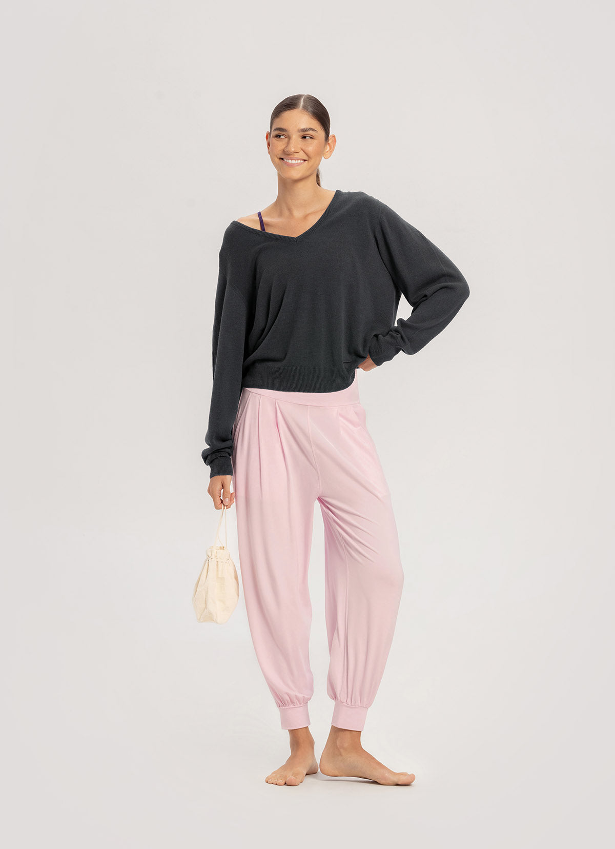 Panas linen pullover_Charcoal