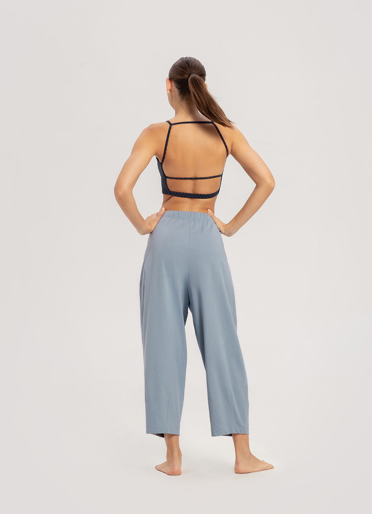 String trio bra top #2_dotted_Navy Multi