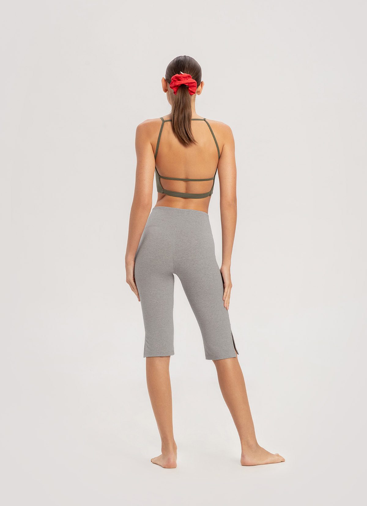 Biker middle pants_Dark Melange Grey