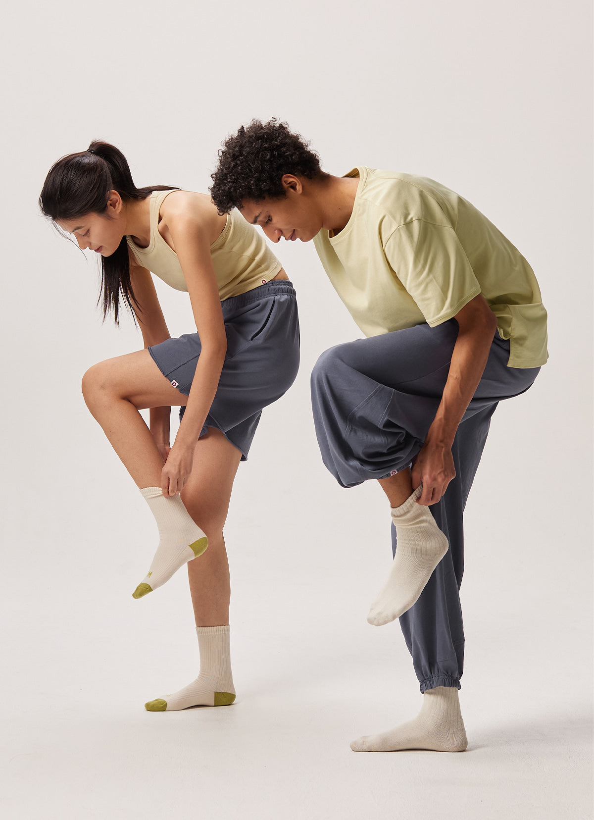 Rib ankle socks #2_Green Multi