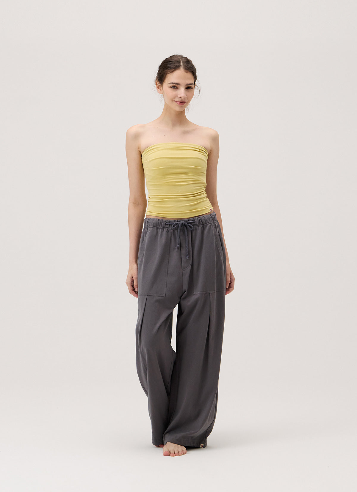 Pleats tube top (Rayon ver.)_Leek Green