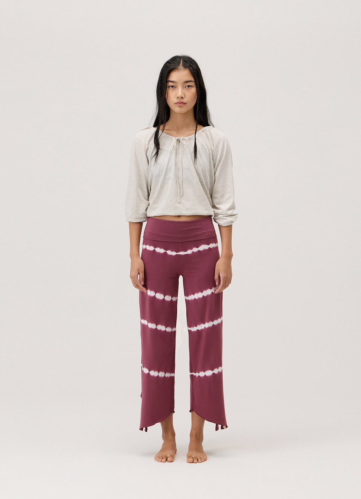 Diagonal pants_dyed_Renaissance Rose