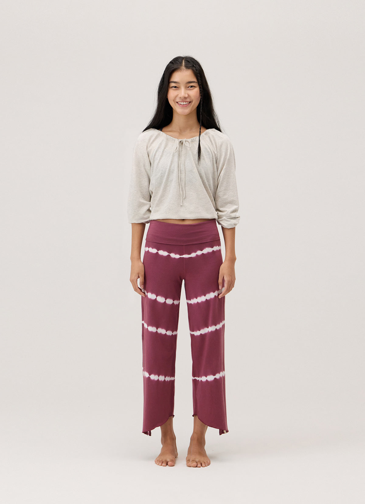 Diagonal pants_dyed_Renaissance Rose