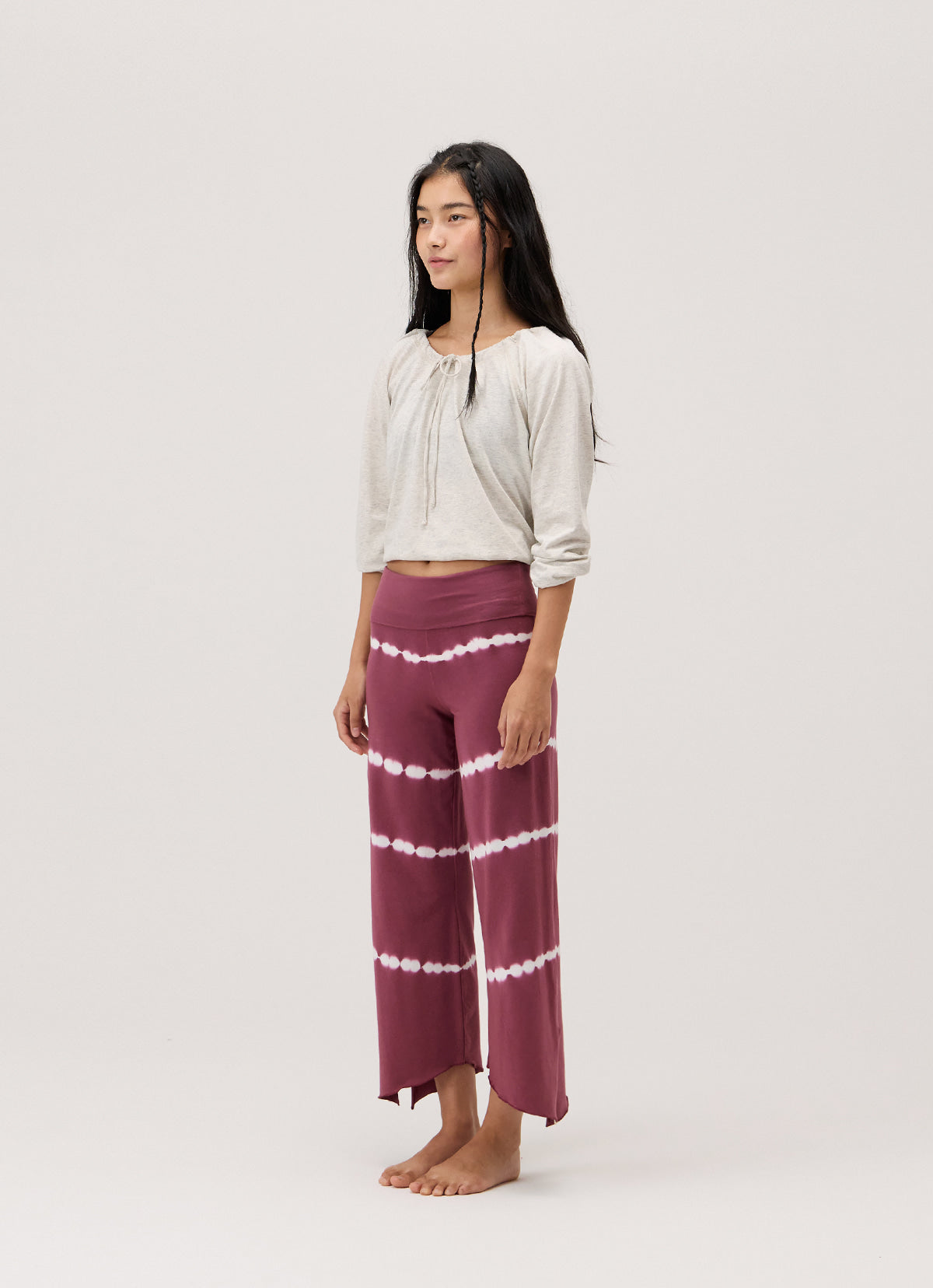 Diagonal pants_dyed_Renaissance Rose