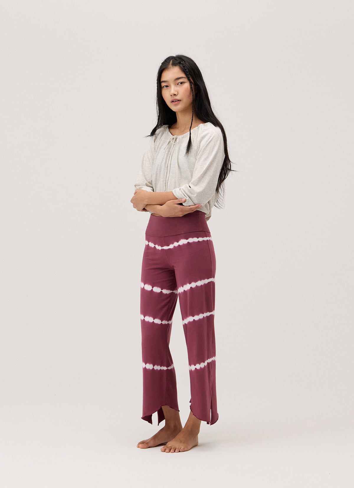 Diagonal pants_dyed_Renaissance Rose