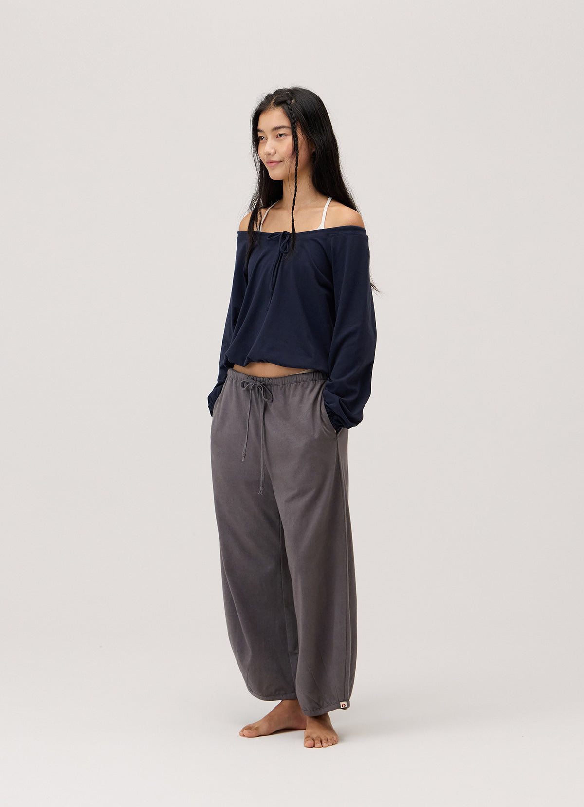 Pleats crop pants_Plum Kitten