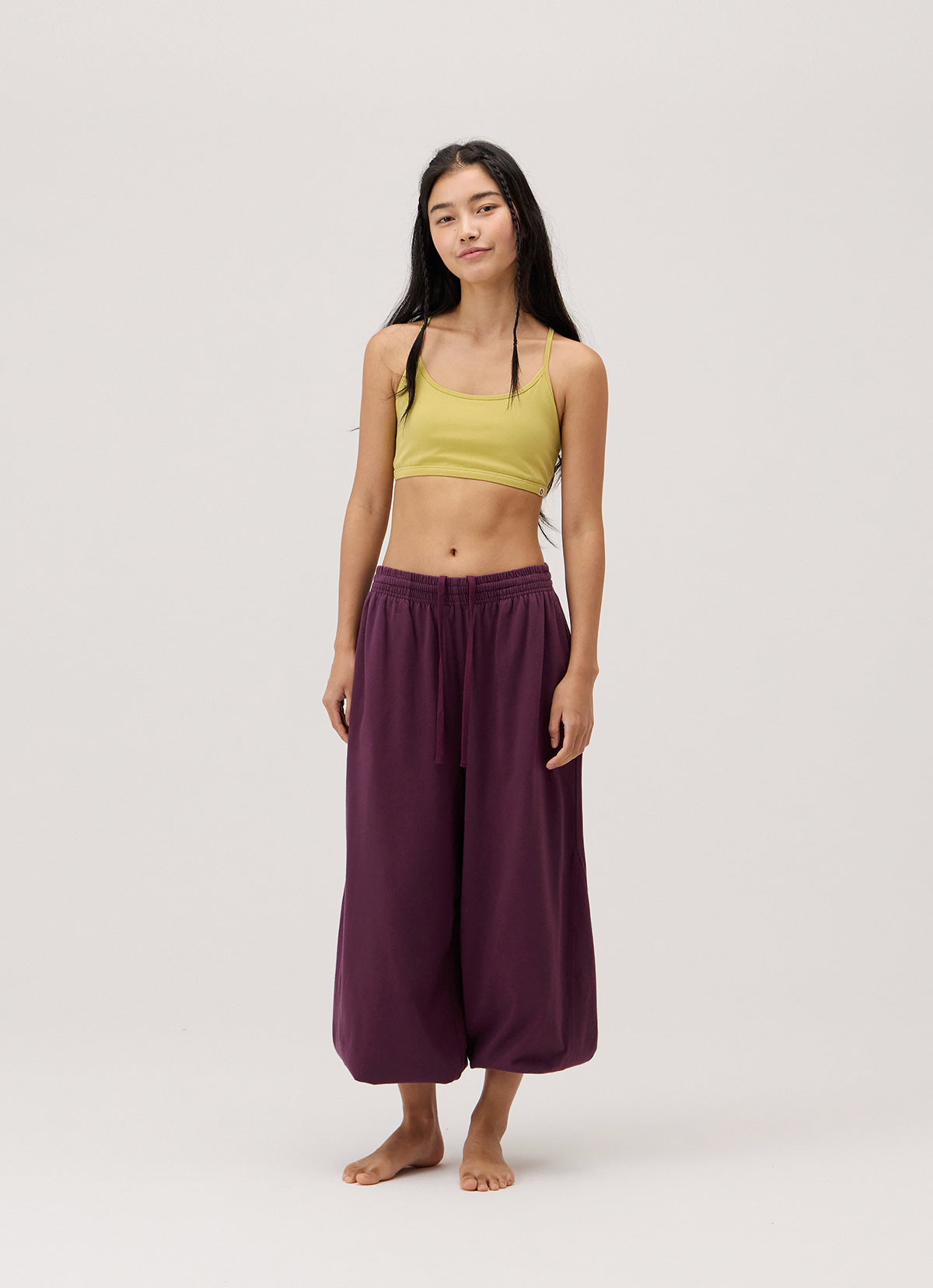 Diagonal jogger pants (Unisex)_Prune Purple