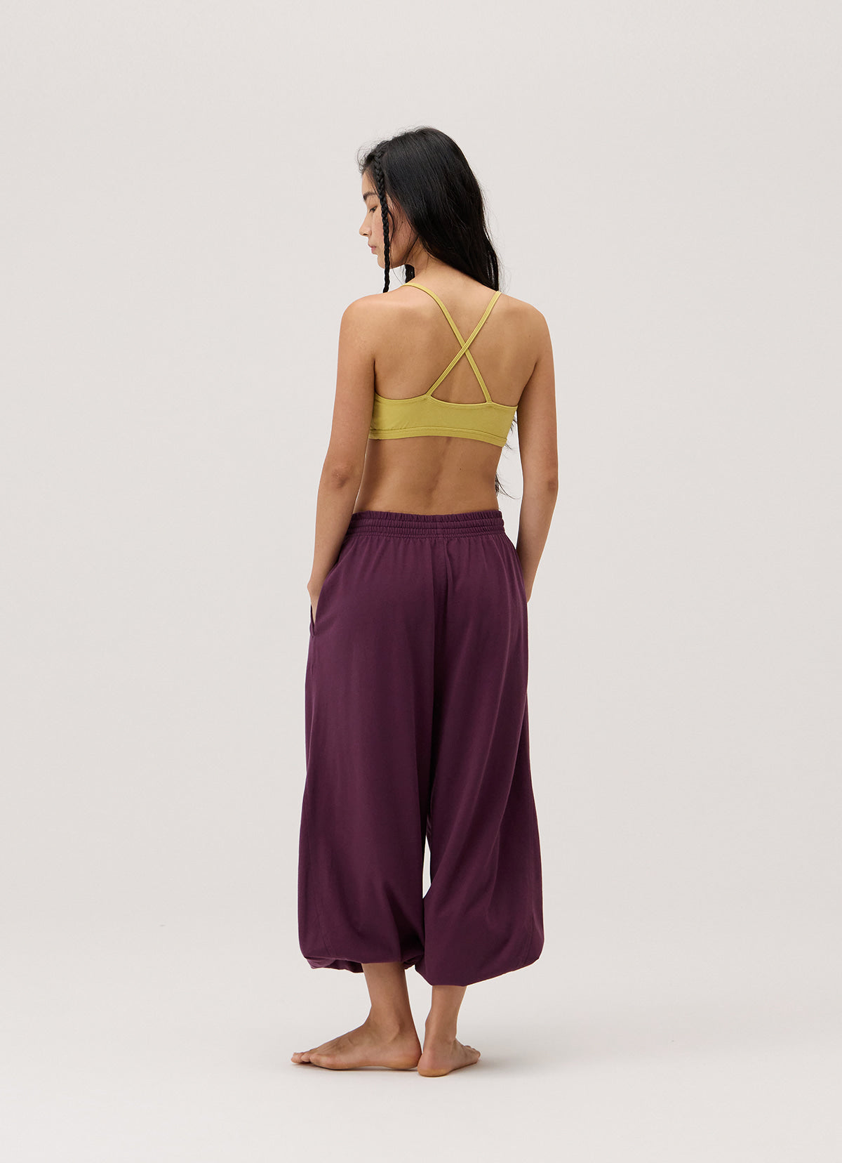 Diagonal jogger pants (Unisex)_Prune Purple
