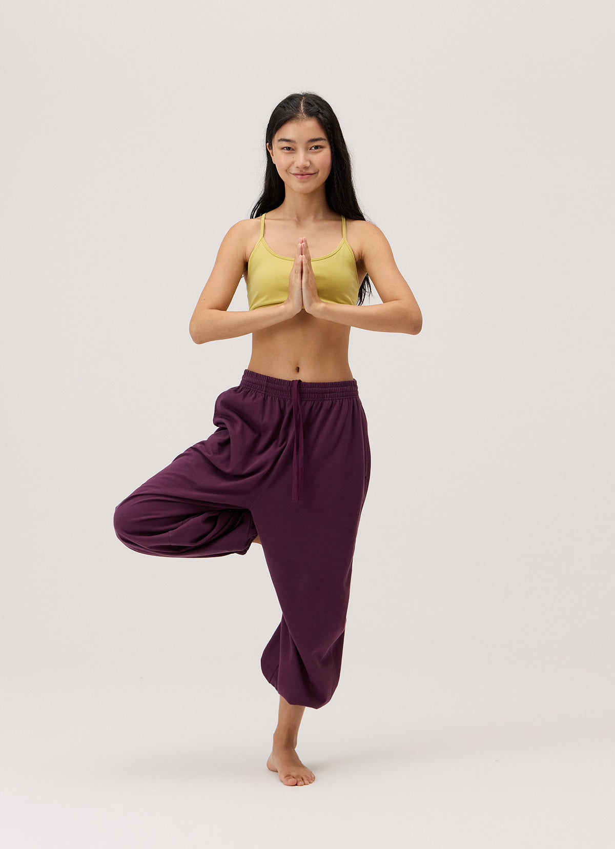 Diagonal jogger pants (Unisex)_Prune Purple