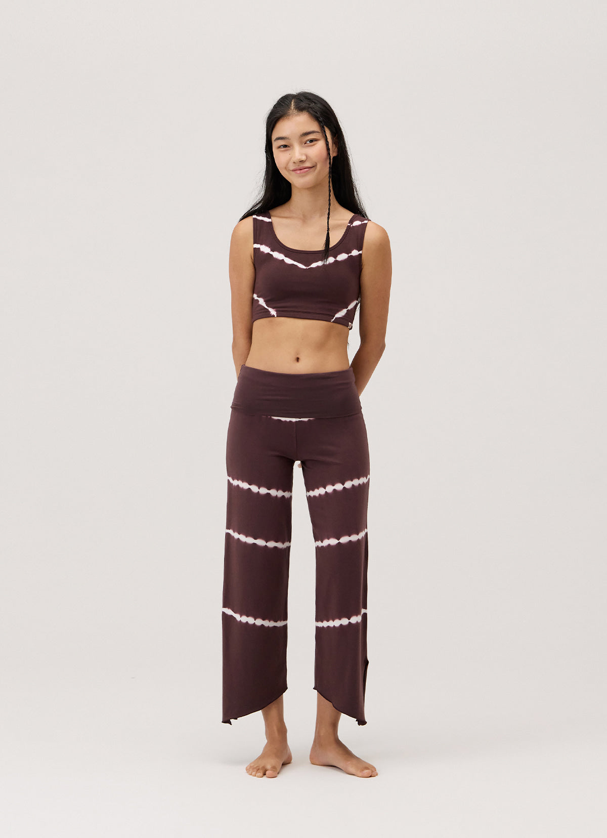 Diagonal pants_dyed_Chocolate Plum