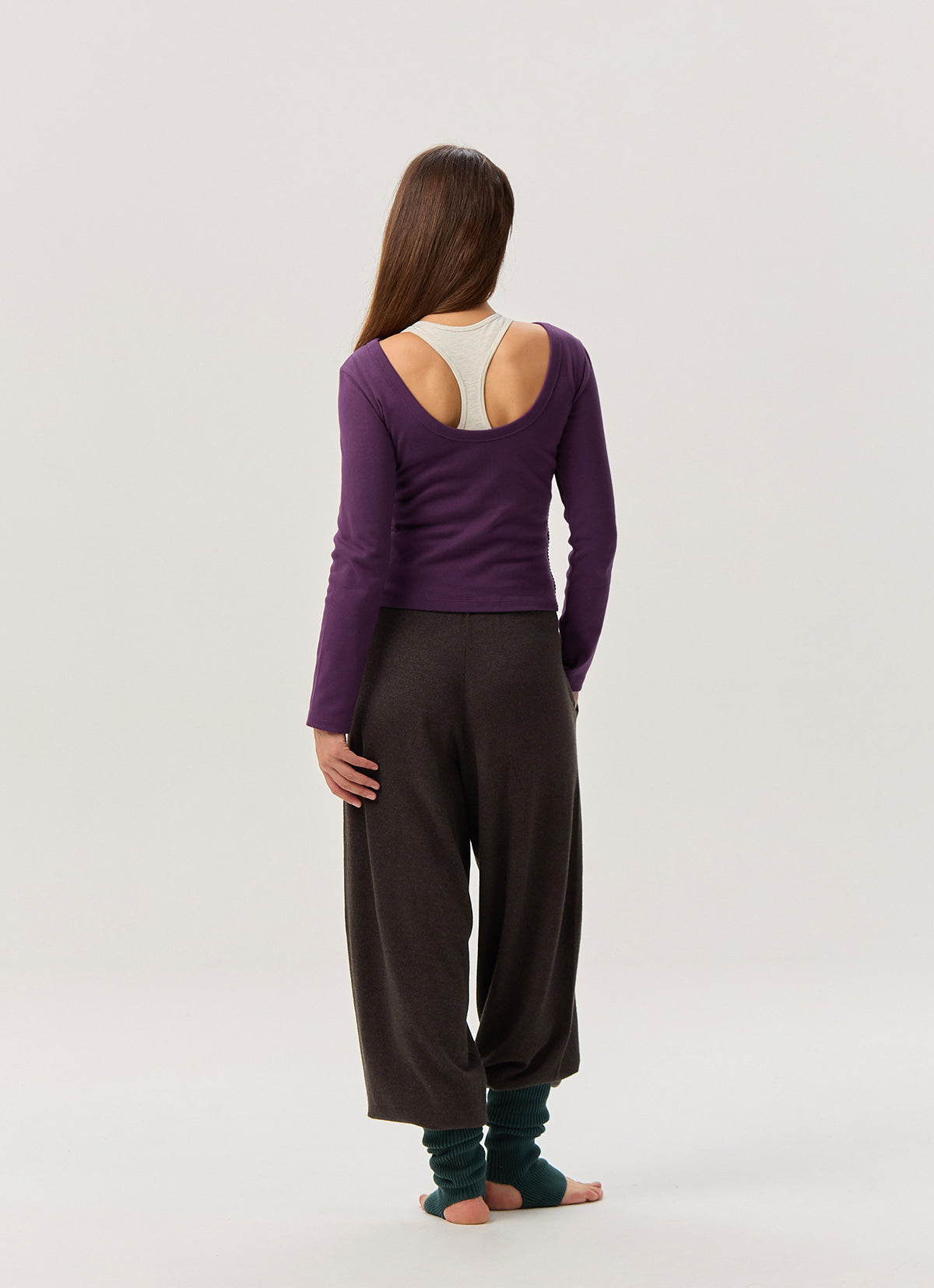 Essential scoop long sleeve_Deep Purple
