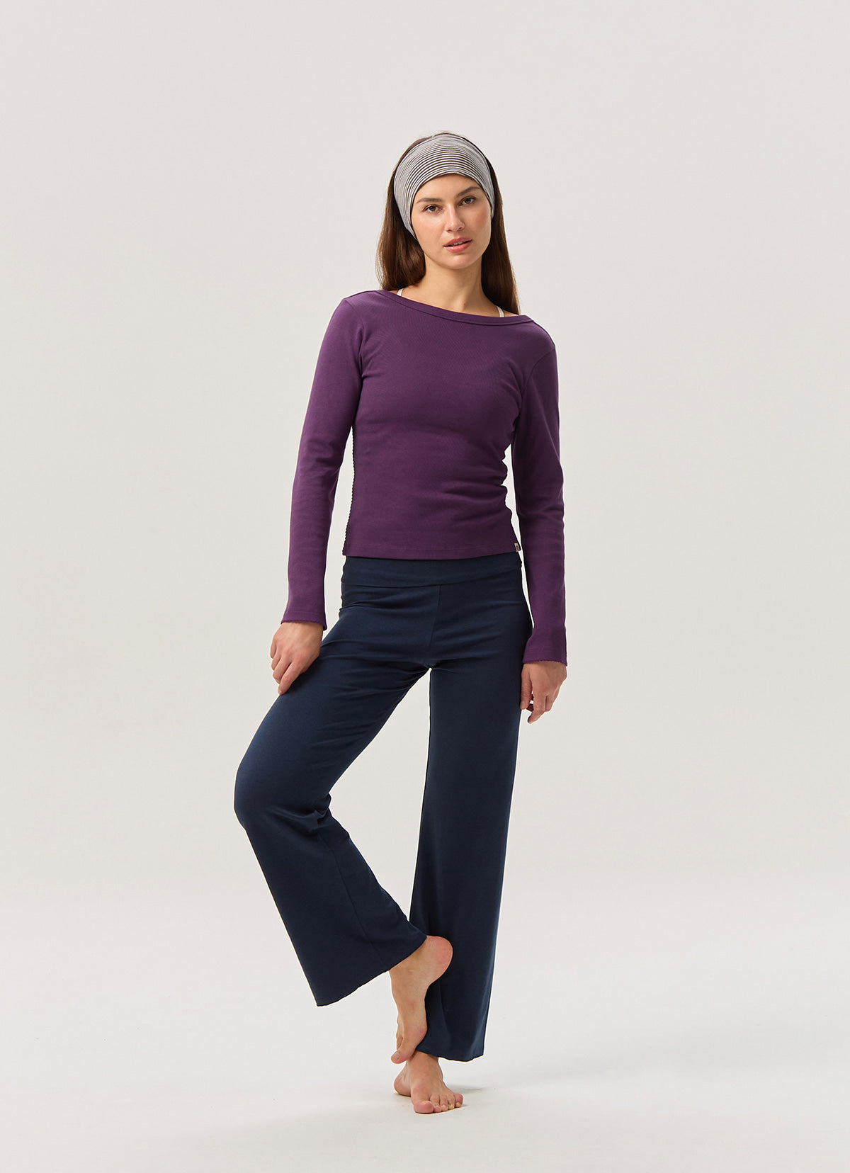 Essential scoop long sleeve_Deep Purple