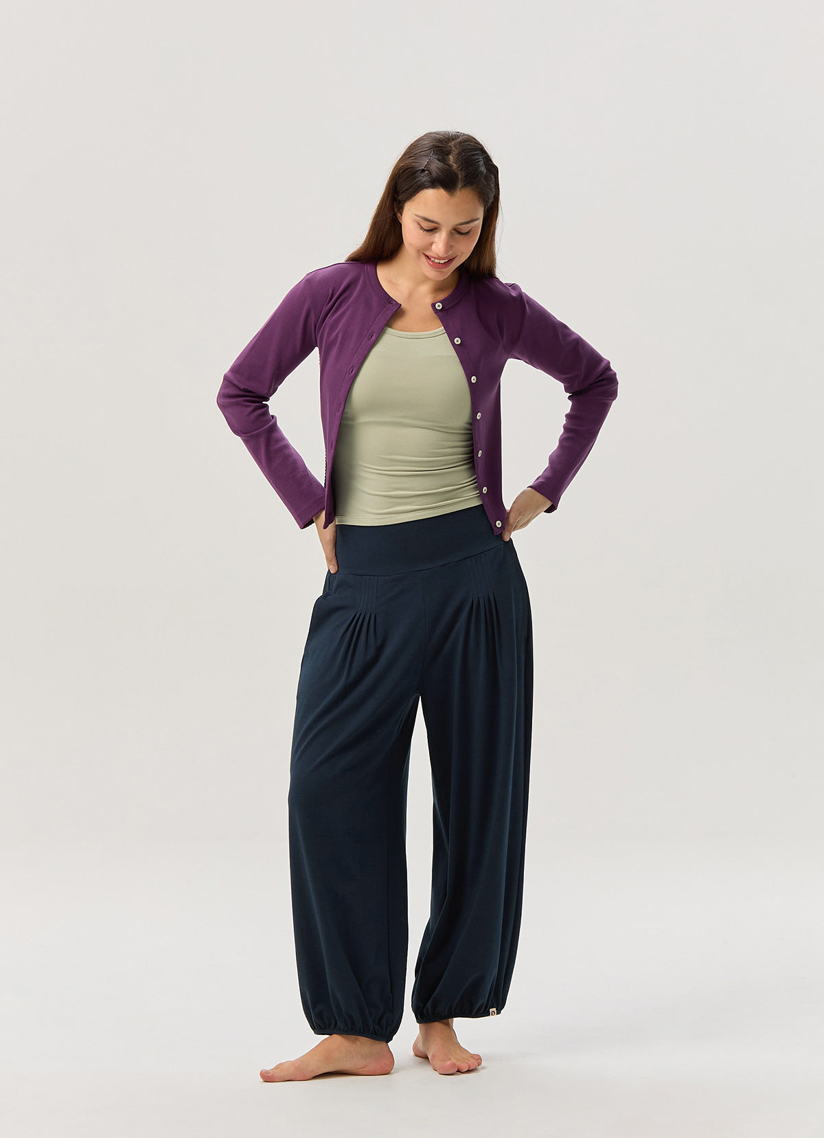 Essential cardigan_Deep Purple