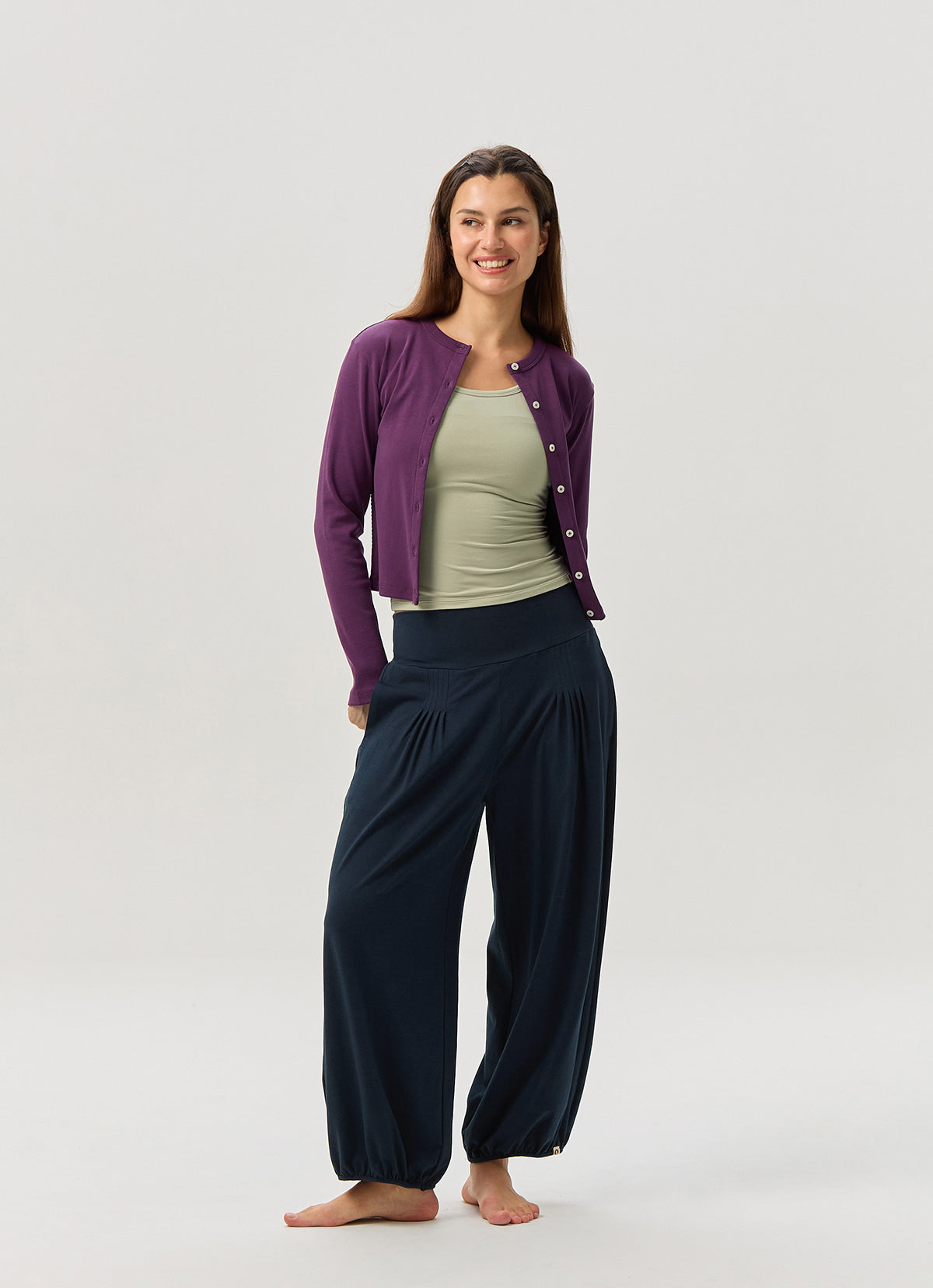 Essential cardigan_Deep Purple