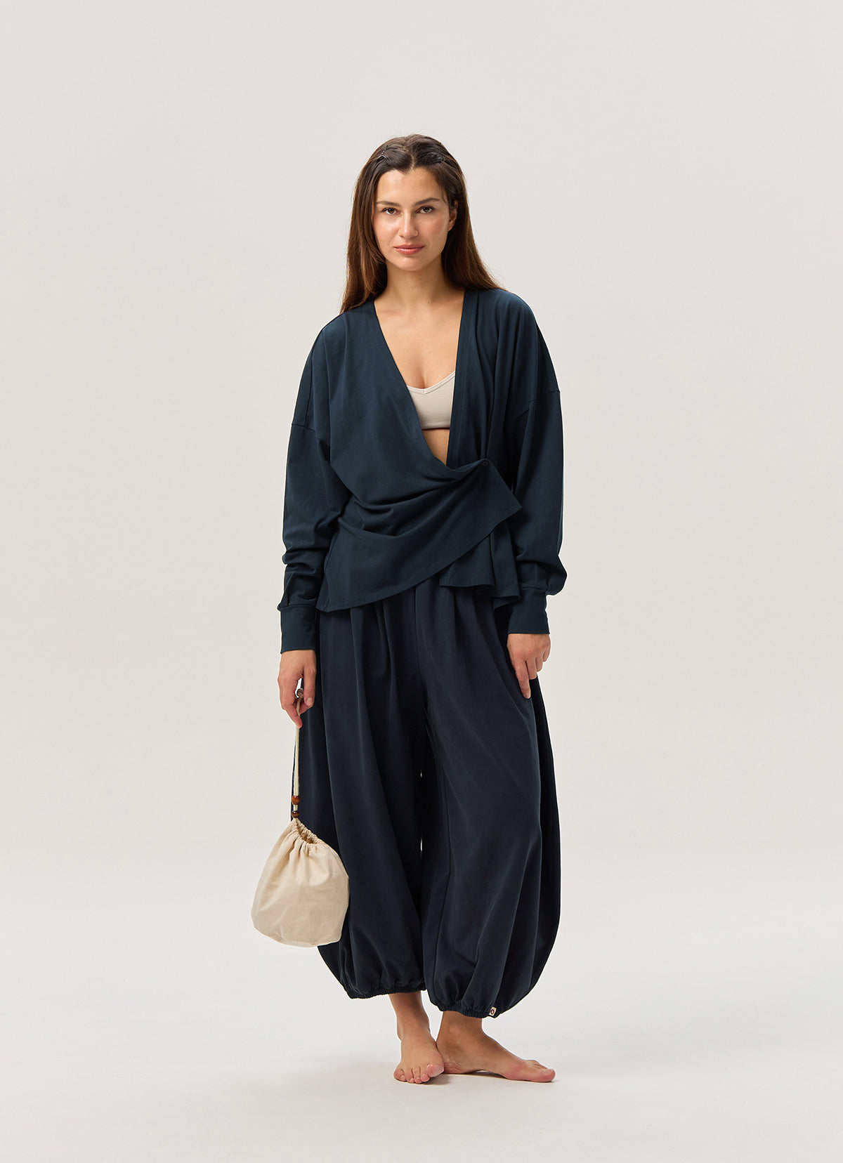 Soft wrap cardigan_Carbon