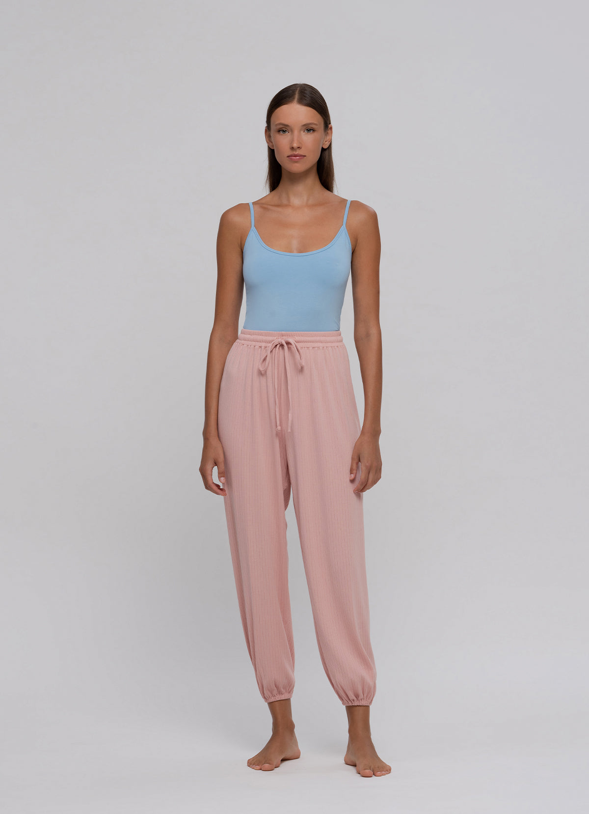 Rib jogger pants #2_Rose Quartz