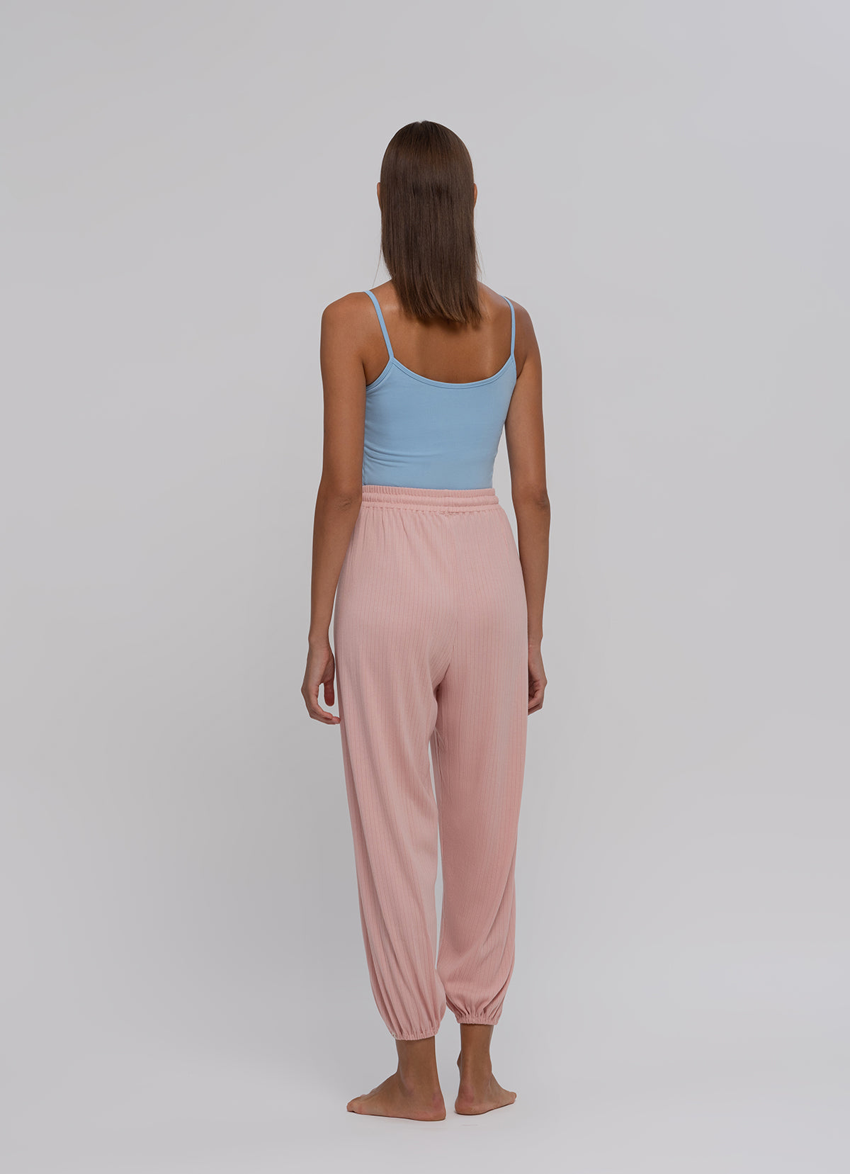 Rib jogger pants #2_Rose Quartz