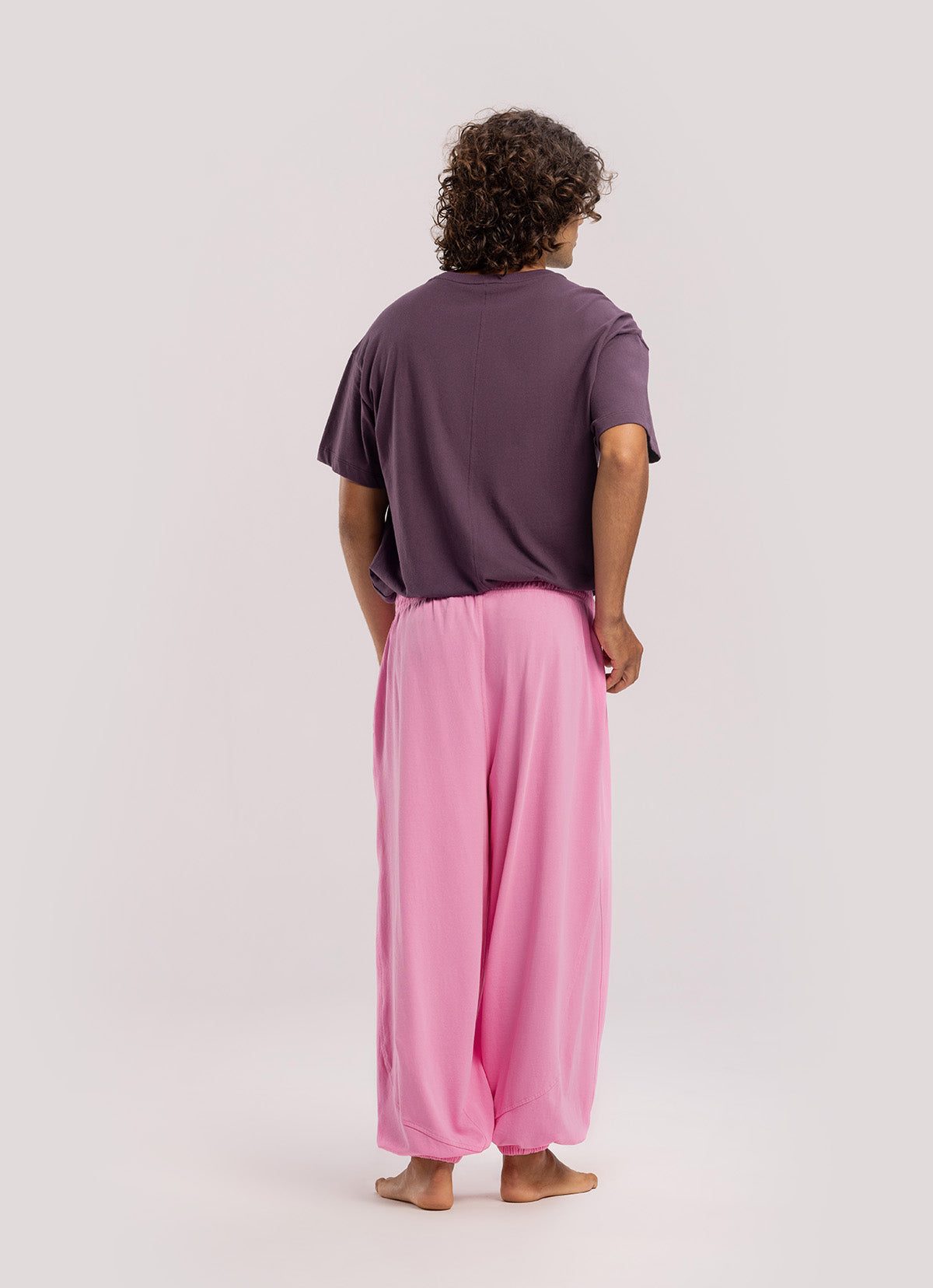 Diagonal jogger pants (Unisex)_Pink