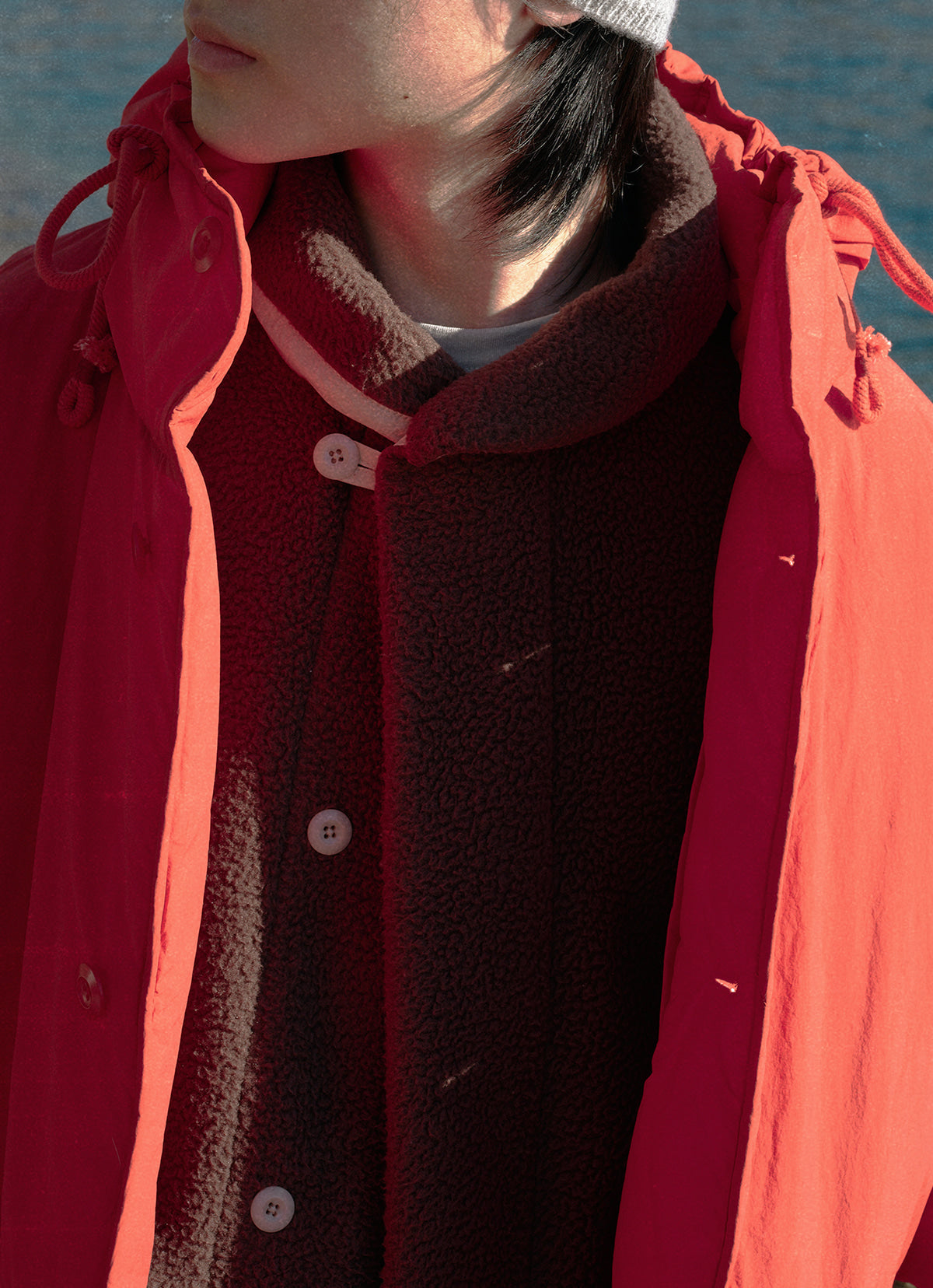 Bulky fleece jacket (Unisex)_Brown