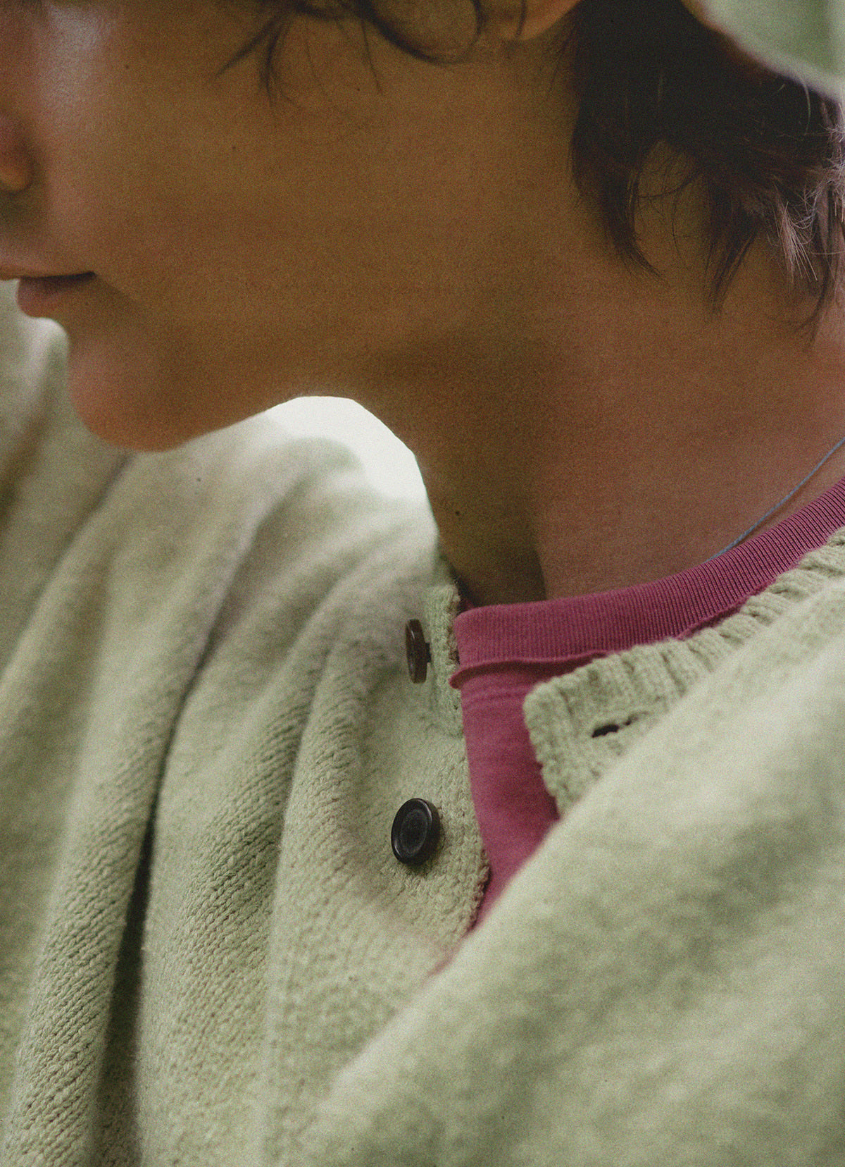 Round cardigan (Unisex)_Winter Pear