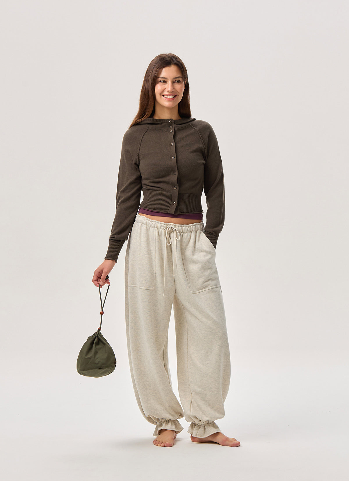 Ame jogger pants_Oatmeal Melange