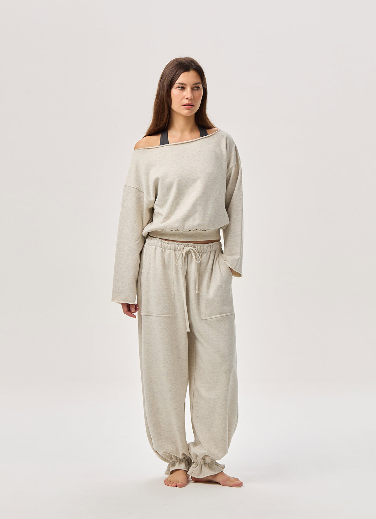 Ame jogger pants_Oatmeal Melange