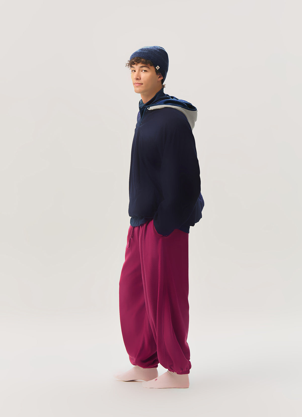 Melana fleece hoodie (Unisex)_Blue